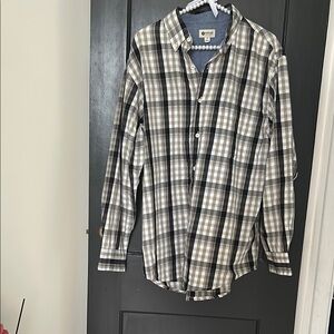 Haggar Black and White Casual Button Down Shirt